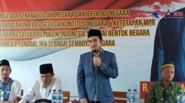 R. Amin Imron saat memberikan sambutan kepada peserta sosialisasi empat pilar kebangsaan