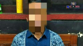 Tersangka pencabulan telihat pasrah setelah digelandang ke Mapolres Bangkalan 