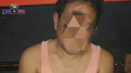 Tersangka pencurian saat diamankan di Mapolsek setempat
