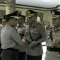 Kapolda Gorontalo Irjen Pol Drs. Rachmad Fudail saat memimpin serah terah jabatan para pejabat Polda Gorontalo dan Kapolres jajaran.