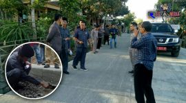 Ketua dan angggota Komisi III DPRD Kabupaten Blitar melakukan sidak dua proyek peningkatan jalan (cor beton) yang diduga bermasalah.