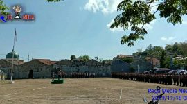 Saat berlangsungnya apel kesiapan pengamanan Pilkades serentak di Kabupaten Sampang.