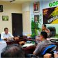 Kapolda Gorontalo (Brigjen Pol. Drs. Wahyu Widada, M.Phil) didampingi Dir Reskrimmum (Kombes Pol. Rinto Prastowo, SIK) Kabid Humas (AKBP Wahyu Tri Cahyono, SIK) dan Wadir Intelkam saat silaturahmi bersama insan pers.