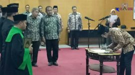 Suasana saat berlangsungnya pelantikan empat pejabat struktural di lingkungan Pemkab Bangkalan.