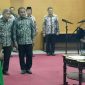 Suasana saat berlangsungnya pelantikan empat pejabat struktural di lingkungan Pemkab Bangkalan.