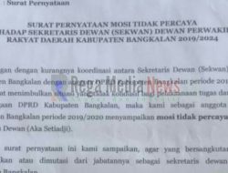 Surat Mosi Tidak Percaya Anggota Dewan Kepada Sekwan Bangkalan Dianggap Hoax