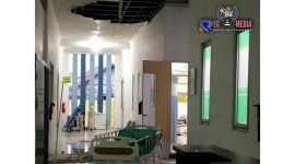 Kondisi Puskesmas Banyuanyar pasca diterjang hujan badai,  Minggu (5/1/20) sore. 