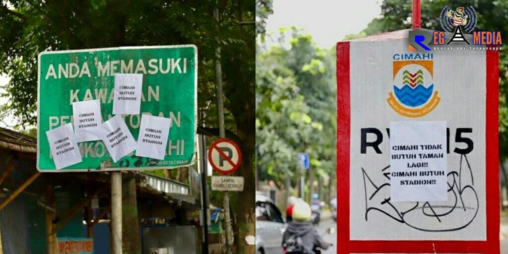 Rambu Lalu Lintas di Cimahi Ditempeli Kertas Putih, Ini Tulisannya