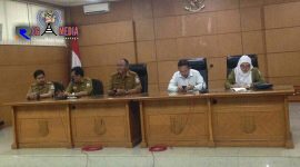 Saat berlangsungnya jumpa pers di gedung aula kantor Pemkot Cimahi. 