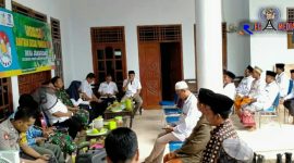 Kepala Desa Jrangoan (H.  Ali Mustofa) saat menyampaikan sambutannya dalam kegiatan sosialisasi Bantuan Sosial Pangan (BSP). 