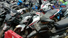 Puluhan motor bodong diamankan di Mapolres Bangkalan. 