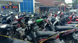 Puluhan motor bodong diamankan di Mapolres Bangkalan. 
