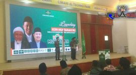 Saat berlangsungnya launching 'Koin Muktamar NU' di gedung Technopark, Kota Cimahi.
