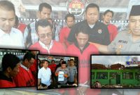 Konferensi Pers; Polres Sampang ungkap dua tersangka kasus ambruknya SDN Samaran 2, Tambelangan,  Sampang, Madura. 