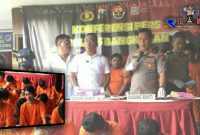 Konferensi Pers; Polres Bangkalan ungkap kasus  penyalahgunaan narkoba. 