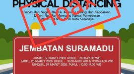 Pamflet hoax yang beredar di media sosial tentang penutupan jembatan tol Suramadu.