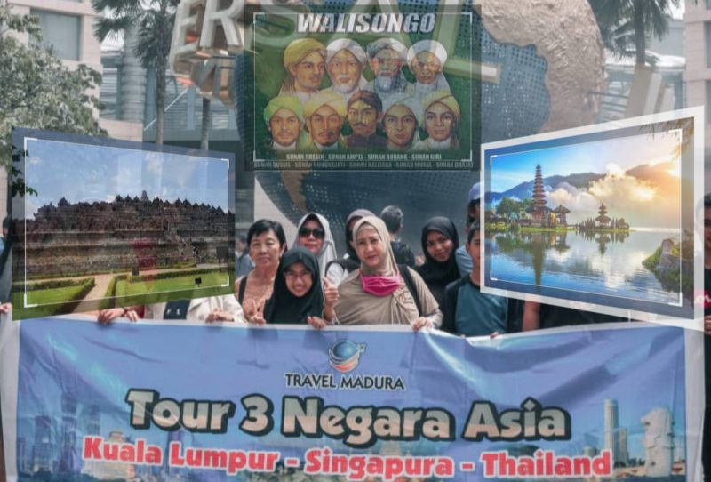Rombongan tour tiga negara asia.