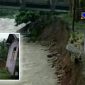 Rumah warga di Desa Motihelumo Kecamatan Sumalata Timur Gorontalo Utara yang hampir ambruk akibat dampak abrasi sungai. 
