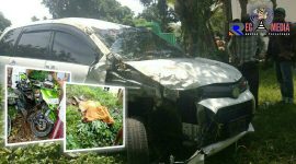 Kondisi kendaraan yang terlibat kecelakaan maut di Jl. Raya Desa Tamberu Barat, Kecamatan Sokobanah, Sampang, Madura. 