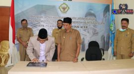 Dampak Pandemi Covid-19; penerimaan WTP Bupati Aceh Selatan melalui video conference.
