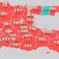 Peta sebaran Covid-19 di Jawa Timur