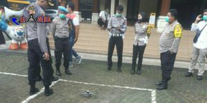 Polres Cimahi Ujicobakan Drone Pengukur Suhu Tubuh