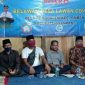 Pembentukan Gugus Tugas/Relawan Desa Cegah Covid-19; Kepala Desa Rongdalem (H. Nurul Imam), didampingi Ketua DPRD Sampang (Fadol Abd. Rohim) dan Ketua BPD Rongdalem (Misnahar).