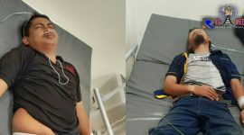 Dua orang korban perampokan saat dirawat di Puskesmas Batulenger, Kec.  Sokobanah, Sampang. 