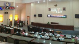 Berlangsungnya rapat paripurna DPRD Kab. Sampang dalam penyampaian rekomendasi LKPJ Bupati Sampang tahun anggaran 2019.