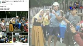 Potret postingan Sekdes Lamu di media sosial (facebook) saat merayakan ulang tahun Kades Lamu ditengah pandemi Covid-19.