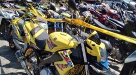 Sepeda motor yang diamankan pihak kepolisian dari tempat balapan liar