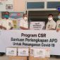 PT PLN (Persero) UP3 Subulussalam dan ULP Tapaktuan saat berikan bantuan APD, hand sanitizer dan hand scoon.