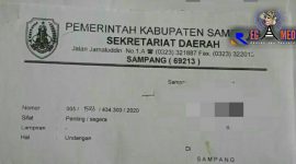 Surat undangan yang diberikan kepada pejabat  sampang yang di mutasi. 