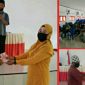 Kepala Desa Tombulang Pante (Hety Blongkod) saat menyerahkan BLT Dana Desa terhadap warga terdampak Covid-19.