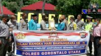 Sambut Hari Bhayangkara, Polres Gorut Salurkan 10 Ton Beras Ditengah Covid-19