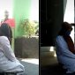 Dua orang wanita yangelanggar qanun syariat islam di hukum cambuk. 