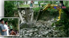 Proses awal pembangunan jembatan penghubung dua dusun di Desa Gunung Kesan. 
