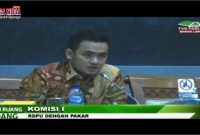 Anggota Komisi I DPR RI Fraksi Partai Gerindra R Imron Amin, saat 
Rapat Dengar Pendapat Umum Komisi I DPR RI dengan pakar/akademisi, di Gedung Nusantara I DPR RI.