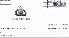 Sebagaian isi surat telegram dari Kapolda Jatim
