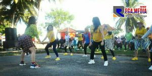 Diva Aero Dance, Oby CS dan HMGU Meriahkan Senam Goyang Gorontalo Utara di Pantai Minanga