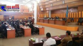 Rapat paripurna penyampaian pengajuan RAPBK-P tahun 2020, di gedung DPRK Aceh Selatan.