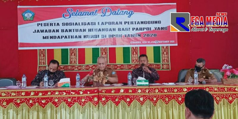 Saat berlangsungnya sosialisasi Tatacara Pencairan Bantuan keuangan Parpol.