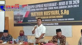 Berlangsungnya serap aspirasi (Reses) II Tahun Anggaran 2020 dari Anggota DPRD Provinsi Jawa Timur Mathur Khusairi.