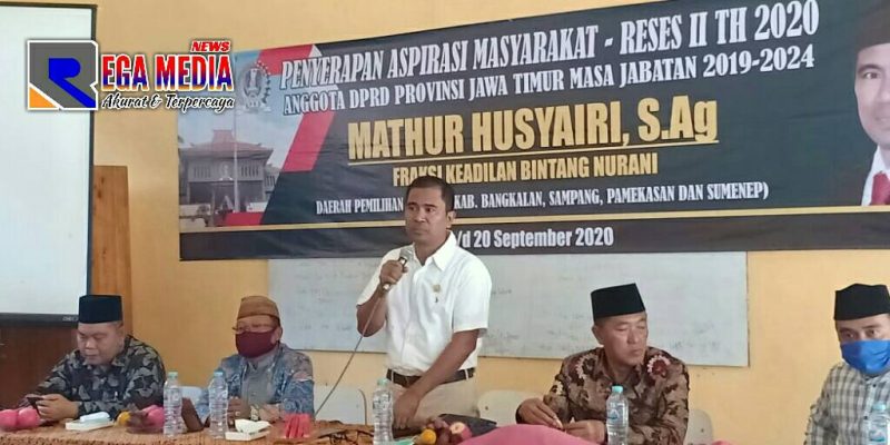 Berlangsungnya serap aspirasi (Reses) II Tahun Anggaran 2020 dari Anggota DPRD Provinsi Jawa Timur Mathur Khusairi.