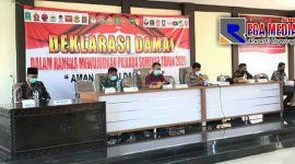 Forkopimda Sumenep dalam kegiatan deklarasi damai jelang Pilkada Sumenep.