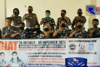 Satlantas Polres Gorontalo Utara pose bersama dengan Barisan Pemuda Nuansantara (Bapera).