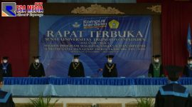 Rapat Terbuka Senat Universitas Trunojoyo dalam rangka upacara wisuda Program Magister, Sarjana dan Diploma angkatan XXVII Tahun Akademik 2019/2020 di Gedung Pertemuan UTM.