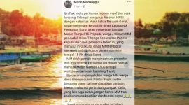 Postingan Miton Modanggu melalui akun Facebook-nya.