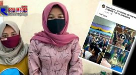 NH dan SK (kiri), dan screen shoot video viral di media sosial facebook sekelompok wanita yang berjoget saat acara sholawatan maulid nabi.