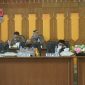 Bupati Aceh Selatan (Tgk Amran) didampingi Forkopimda saat rapat paripurna di gedung DPRK Aceh Selatan.